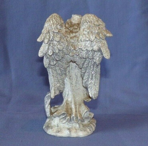 Angel with Sunflowers Figurine Silver Glitter Miniature Dollhouse Christmas - Picture 3 of 4
