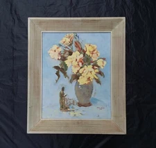 Vintage Painting Abstract Surreal Signed Vinie Soulas