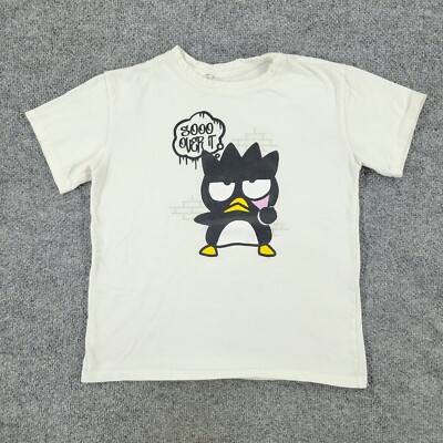 ★BADBLOOD★ BAD Mini Logo T-Shirt White Sanrio Shirt Women's Small White Badtz Maru Graphic Tee