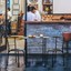 3 pcs metal dining table set with 2 chairs kitchen breakfast love seat brown