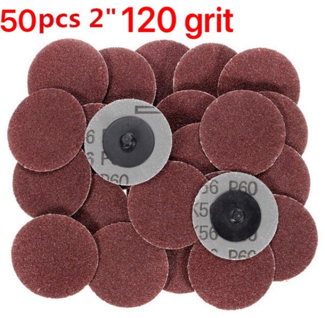 50 PC 2 INCH ROLOC DISCS COARSE 120 GRIT R TYPE SANDING ABRASIVE ROLL
