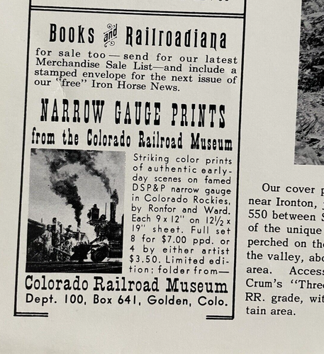 1966 Colorado Annual Ghost Railroad Museum South Park Line Vtg Train magazin - Picture 5 of 12