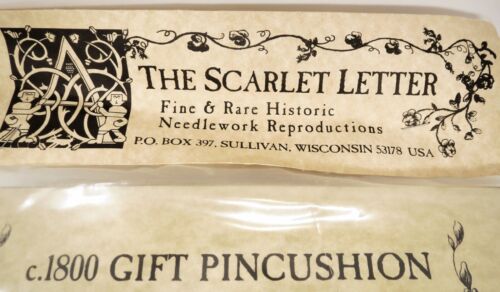 SCARLET LETTER Kit Sampler Pincushion c1800 Cross Stitch Needlework 1988 NIP - Picture 3 of 7