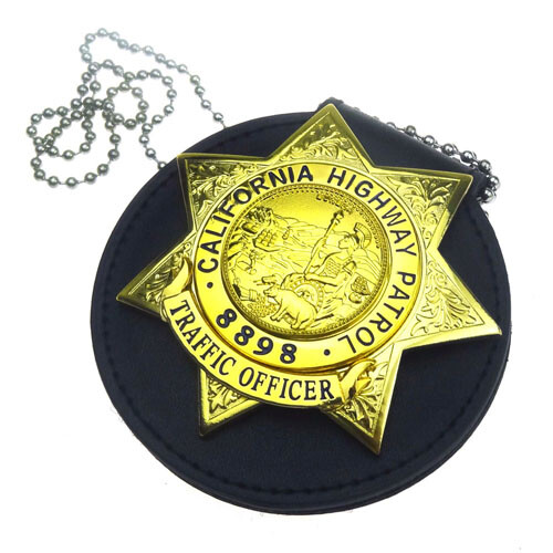 Soporte redondo para insignia de la policía de EE. UU. con cuello cadena cinturón con clip de cuero soporte para insignias - Imagen 12 de 15