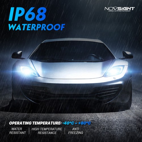 2PCS NOVSIGHT 9012 HIR2 LED Headlight Bulbs Kit High Low Beam 6500K Super Bright - Picture 8 of 12