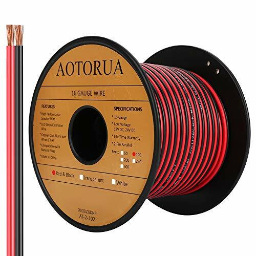 AOTORUA 100FT 16/2 Gauge Red Black Cable Hookup Electrical Wire, 16AWG 2  - Picture 1 of 6