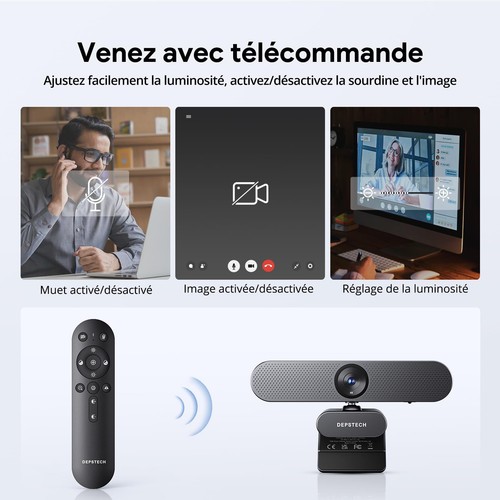 DW50 Pro Webcam 4K Ultra HD Webcam pour PC Zoom Avant 3X Capteur 1/2.55" Doub... - Afbeelding 4 van 8