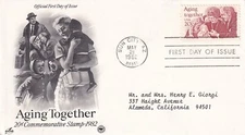 STAMP US SCOTT 2011 "Aging Together" 20 CENT 1982 FDC - E