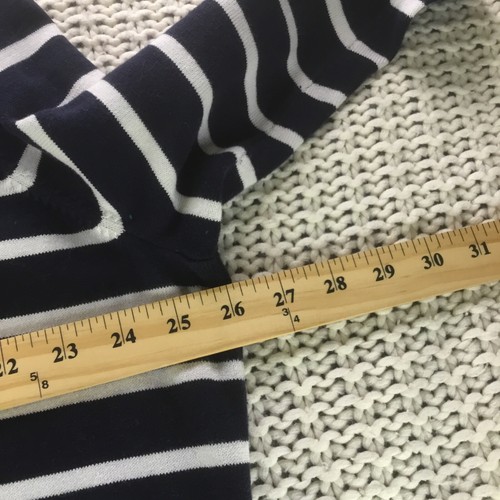 Jones New York Size 3XL V-Neck Button Front Sweater Navy Blue & White Stripe - Picture 4 of 7