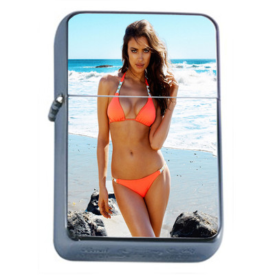 Brazilian Pin Up Girls D4 Flip Top Oil Lighter Wind Resistant Flame 
