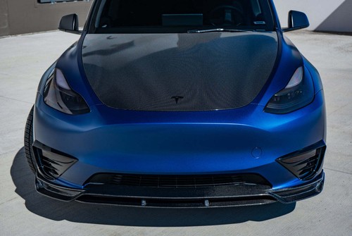 Tesla Model Y Carbon Fiber Front Lip - Picture 2 of 5