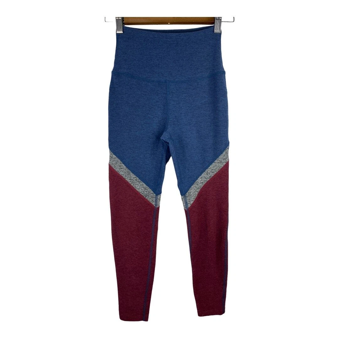 beyond-yoga spacedye tri-panel high waisted midi leggings