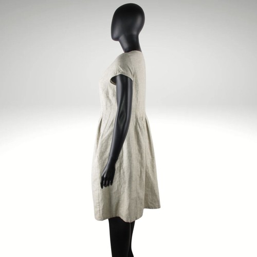 NOA NOA hellgrün gestreift Leinen Baumwolle Kurzarm Knopf Kleid Cardigan M - Bild 24 von 24