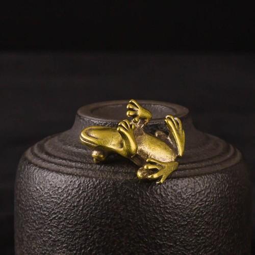 Solid Frog Statue Tabletop Ornament Miniatures Figurines Frog Pendant - Picture 3 of 9