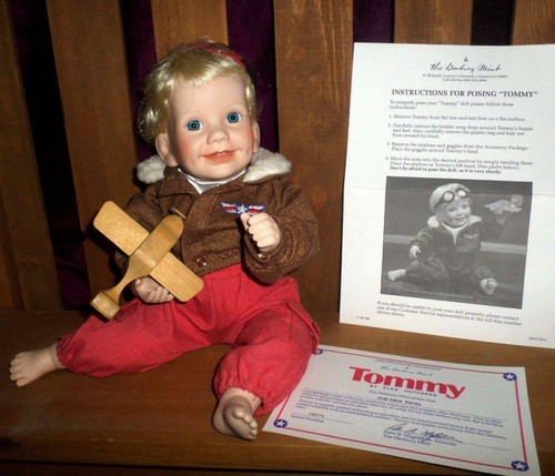 Adorable Boy Doll Porcelain by Elke Hutchens MEET TOMMY MAKE~BELIEVE PILOT!!! - Picture 1 of 10