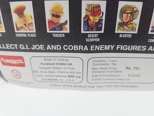 GI Joe Zarana Funskool 2002 Sealed MOC clean Mint India MRF - Picture 9 of 9