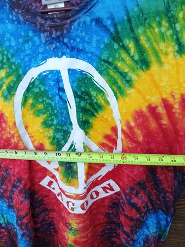 Vintage Tie Die T Shirt Peace Sign LAGOON  Sansegal XL - Picture 5 of 7