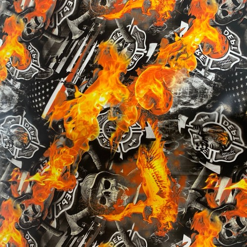 Hydrographischer Film Feuerwehr Schädel Hydro Dip Dipping 7' x 20" - Bild 8 von 9