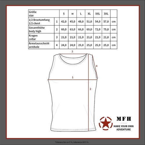MFH Maglia T-shirt Canotta Top uomo a righe Bianco/Blu - Imagen 2 de 2