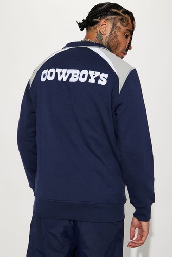NFL Team Apparel Dallas Cowboys Quarter Zip Pullover Sweatshirt Medium - Picture 3 of 5