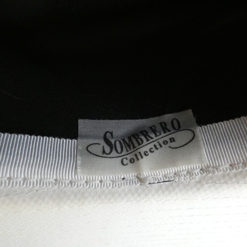 Vintage Derby Hat Wide Brim White Black Rose Flower Detail Sombrero Spitalfields - Picture 8 of 16