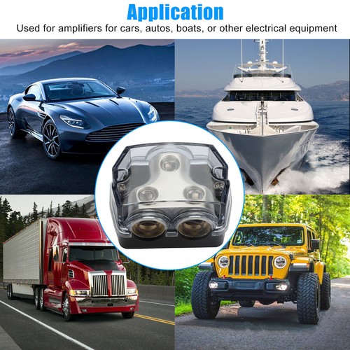 2X 2Way Distribution Block 0 Gauge In Out Car Audio Amp Power Ground Distributor - Picture 7 of 9