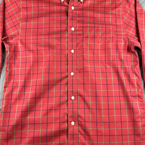 ORVIS Men's Long Sleeve Red Shirt Size M 100% Cotton Made In Hong Kong - Picture 5 of 14