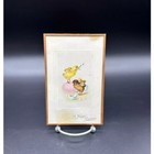 Antique Postcard Framed Happy Easter 1912 Eggs Chicks Vintage Spring Copper