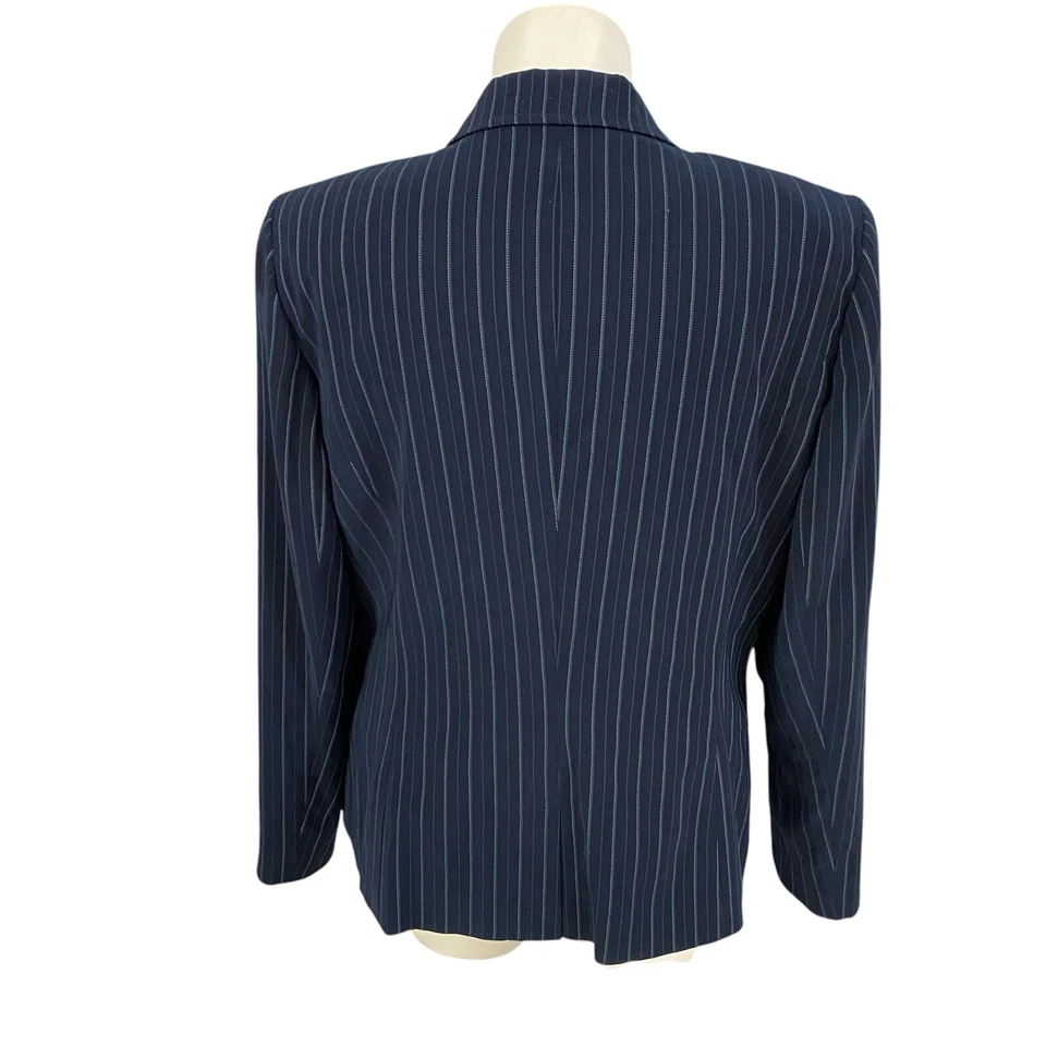 East 5th Blazer Womens 20T Blue Pinstripe Jacket Career Professional Work Office - Image 3 of 4