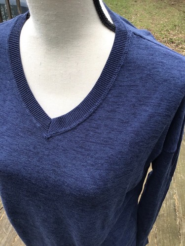 Talbots Damen weiches Strickoberteil mit V-Ausschnitt in Blau Größe M - Bild 3 von 4