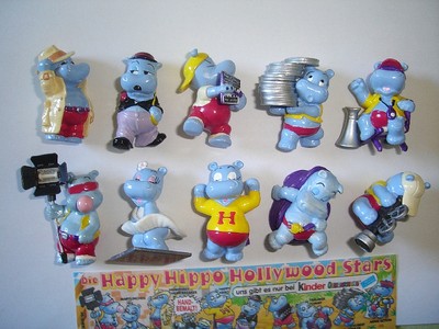 KINDER SURPRISE SET - HAPPY HIPPOS HOLLYWOOD STARS 1997 - FIGURES COLLECTIBLES