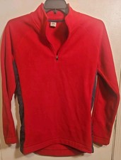 Alo Yoga Fleece Jacket Womens XL Red Gray Soft Long Sleeve Quarter Zip Pullover