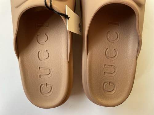 GUCCI Mujer GG Goma Plataforma Slide Sandalias Beige 692845 EU 39, US 9 $650* - Imagen 8 de 15