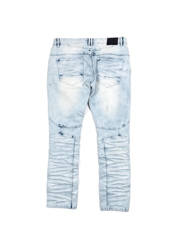 Fbrk Jeans Men’s 37/32 (tag38/32) Rugged Distress Acid Wash Blue - Picture 2 of 5