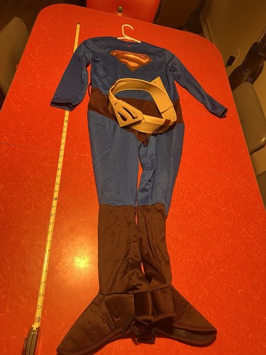 Superman Rubie’s Halloween Costume Kids Medium Youth 7-8 Cosplay Jumpsuit Belt - Picture 2 of 9