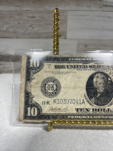 1914 $10 Ten Dollar Federal Reserve Note DALLAS TEXAS K10397041A PRICED TO SELL - Picture 2 of 4