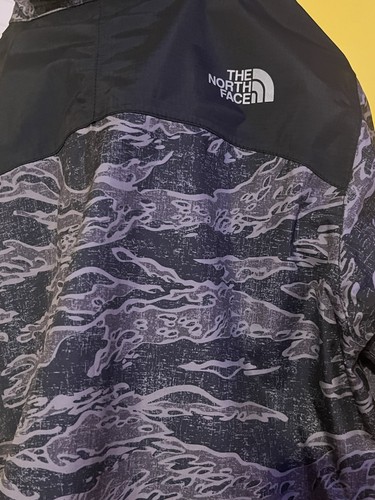 THE NORTH FACE Black Gray Neon HyVent Youth M 10-12 Wind Rain Shell Jacket Coat - Picture 3 of 5