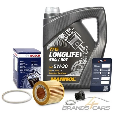 BOSCH ÖLFILTER + 5L 5W-30 FÜR SEAT CORDOBA IBIZA SKODA FABIA VW POLO 9N 6R 1.2
