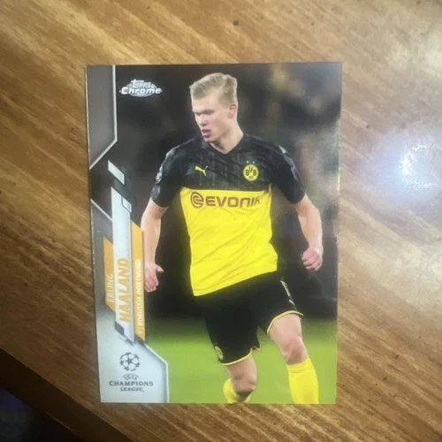 2019-20 topps chrome ucl uefa erling haaland rookie card rc 74 borussia dortmund