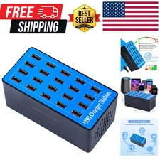 USB Charging Station,100W 20-Port Multi Device Charger with Intelligent Safet...