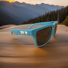 New SPY Optic Helm Sunglasses Light Blue with Black Lens Men and Women