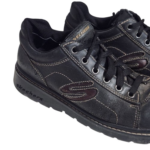 Skechers Vintage Oxford Damenschuhe Größe 8 99361 Schwarz Plateau Schnürschuhe Y2K - Bild 8 von 13