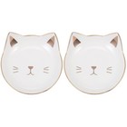 2pcs Cat Shaped Ceramic Dinner Plate Lovely Fruit Plate Ceramic Tableware