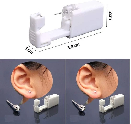 2Pcs Safety Ear Piercing Kit Disposable Self Nose Piercing Gun with Ear Stud US image 2
