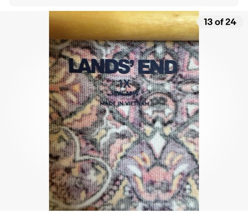 Lands End Shift Dress Sleeveless V-Neck Cotton Jersey Size 1X 18 Pocket EUC - Picture 4 of 4