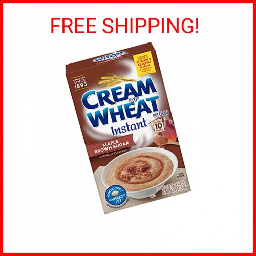Crema de trigo cereal caliente instantáneo, azúcar morena de arce, 12,3 onzas (10 paquetes) - Imagen 1 de 2
