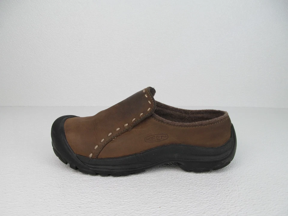 KEEN Women's Slip On Clog Shoes Brown Leather Fleece Lined Size 9 - Image 3 of 4