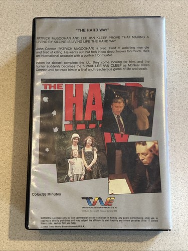The Hard Way VHS Patrick McGoohan Lee Van Cleef Rare - Picture 2 of 12
