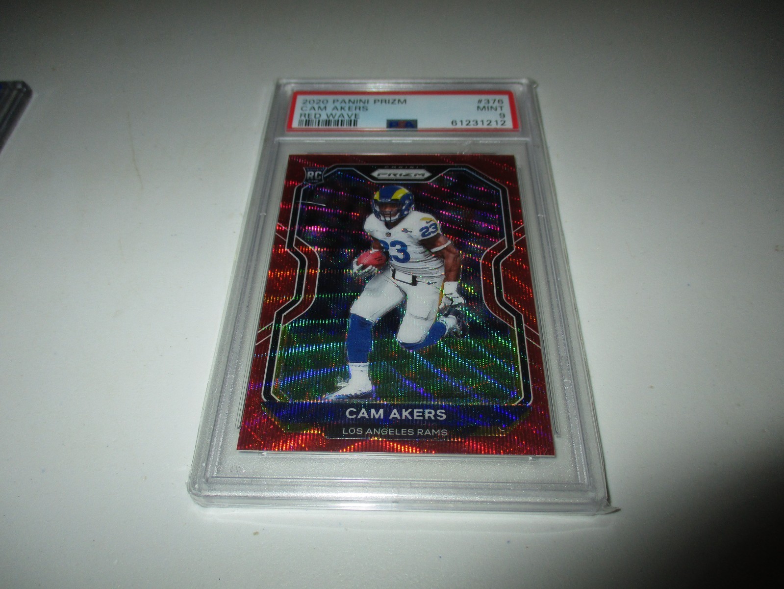 Cam Akers 2020 Panini Prizm Red Wave RC /149 #376 PSA 9