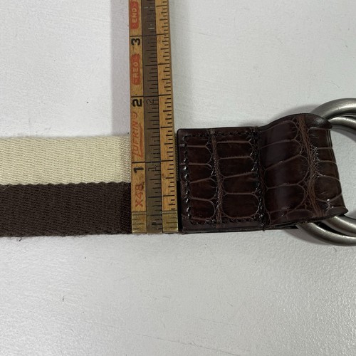 Coach Belt Leather & Canvas D-Ring Style Brown Beige 33” Youth Petite - Picture 11 of 11